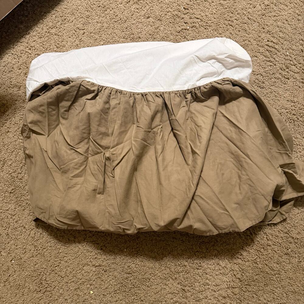 Vintage Ralph Lauren Light Brown Tan Queen Cotton Bedskirt EUC